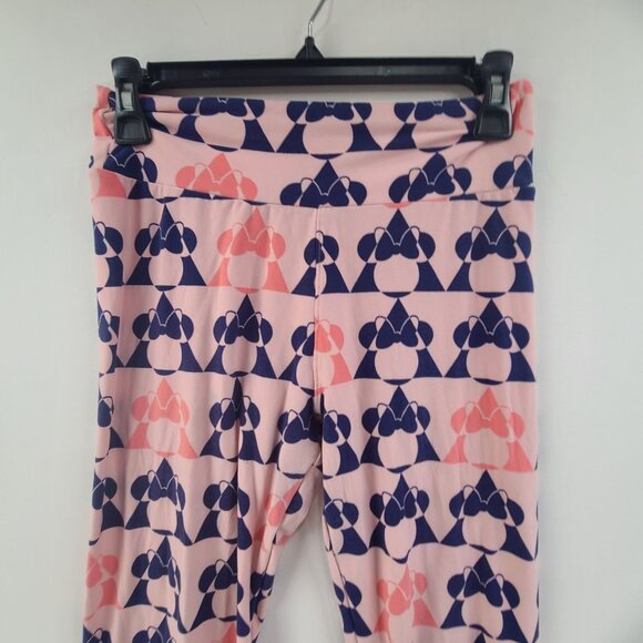 LulaRoe Women's Two Pack Leggings Pink/Blue One Size Disney Themed Soft Strech - Picture 10 of 12